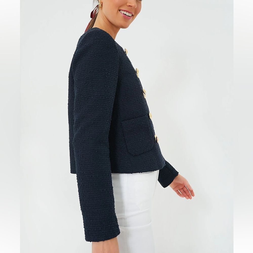 TUCKERNUCK Navy Tweed Marais Jacket size medium NWT - Picture 2 of 12